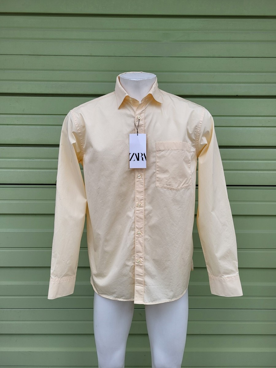 Zara Basic Chemisier Beige Zara Chemise Manches Courtes Broderie