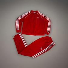 Roter Adidas Originals Trainingsanzug | Tracksuit Set | Größe M