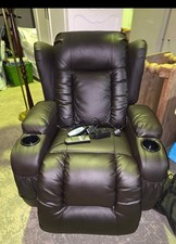 Dual Motor Eletric Riser Recliner Am Chair, Mobility Bonded Dark Brown Leather