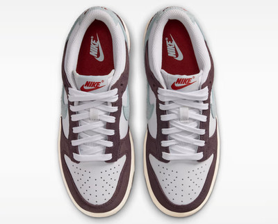 Nike Dunk Low SE Shoes White Burgundy Ash Brown Big Kids' (GS) | Size 3.5Y - 7Y
