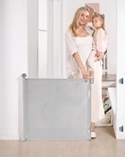 Likzest Retractable Baby Gate Mesh Gate 33" Tall 55" Wide SH20.006DC - Gray