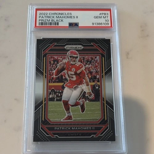 2022 Panini Chronicles Prizm Black Insert Patrick Mahomes II #PB-3 PSA 10 Chiefs