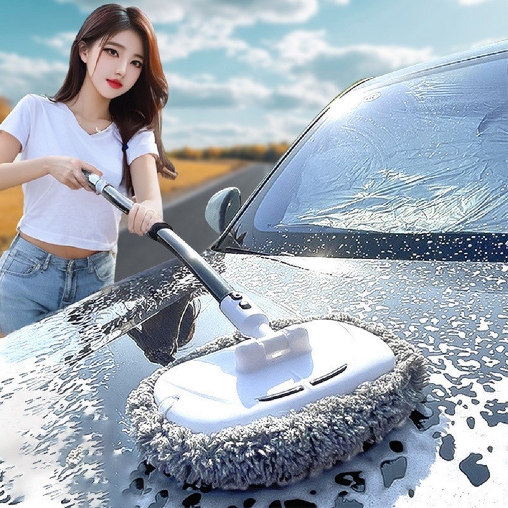 Telescopic Car Wash Brush Mop Soft Long Handle Vehicle Cleaning Tool Adjustable