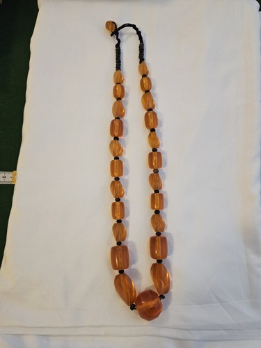 Vintage ART DECO Graduated Statement Necklace Amber Coleur (#9) - Picture 5 of 9