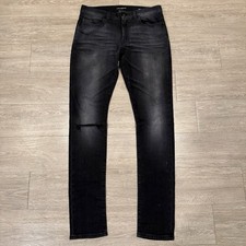 Saint Laurent Jeans Men  s 30x33 Black Skinny Washed Button Zip D02 M/SK-LW