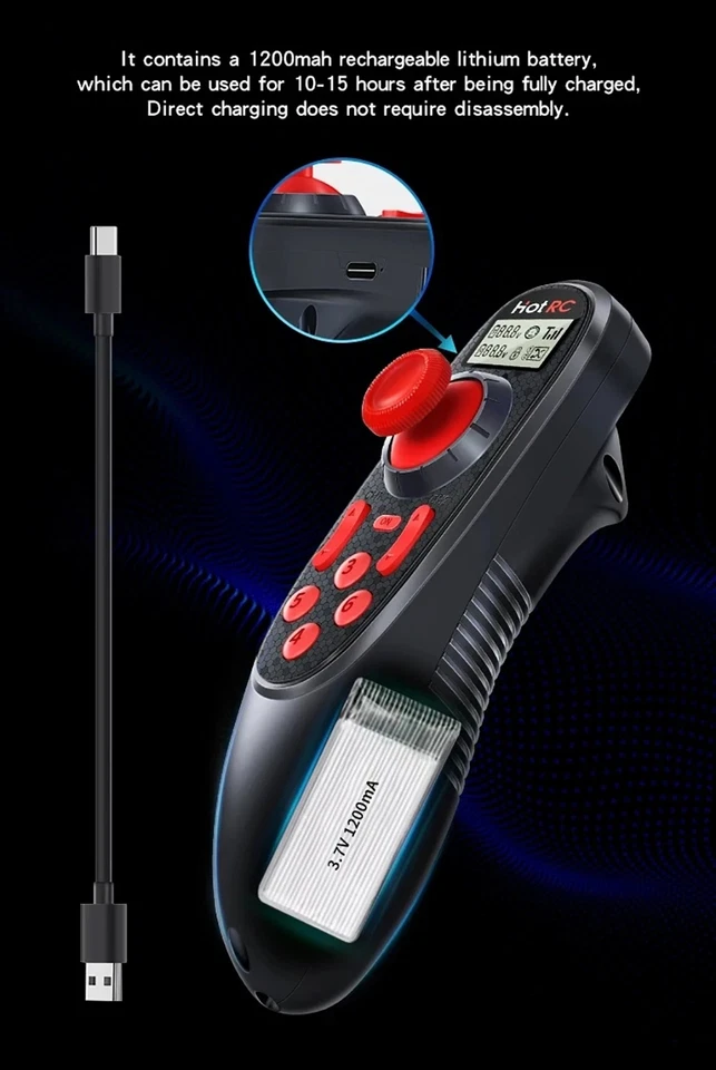 HOTRC DS-600 6CH 2.4GHz RC-Sender und Empfänger Fernsteuerung mit F-06A - Bild 4 von 4