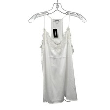 Express Womens Camisole White Lace Trim Racerback Size Medium New