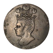 Very rare grade 1788 Barbados penny coin Crowned Slave/Prince remarkable story!