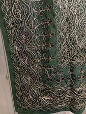 Green Goldwork Embroidery Tablecloth With 12 Napkins