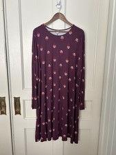 Old Navy Floral Jersey Shift Dress Womens Size XXL Tall Burgundy Comfort NWT