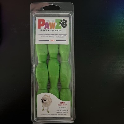 Pawz Tiny Green Dog Booties (Pack of 12) Green XS TINY (paws up to 1'')