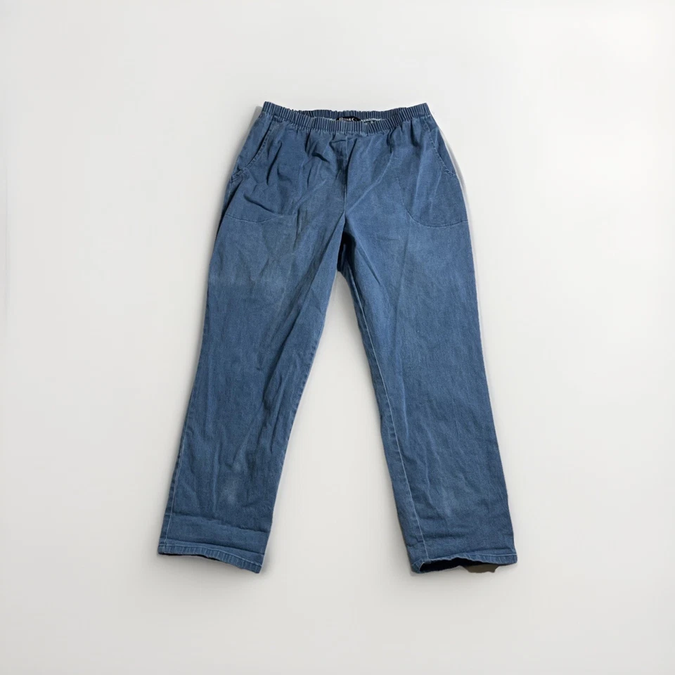 Denim & Co. Womens Comfort Elastic Waist Pant Size 1X Blue - Image 3 of 4