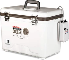 Engel 19 Qt Live Bait Cooler Box with 2nd Gen 2-Speed Aerator Pump