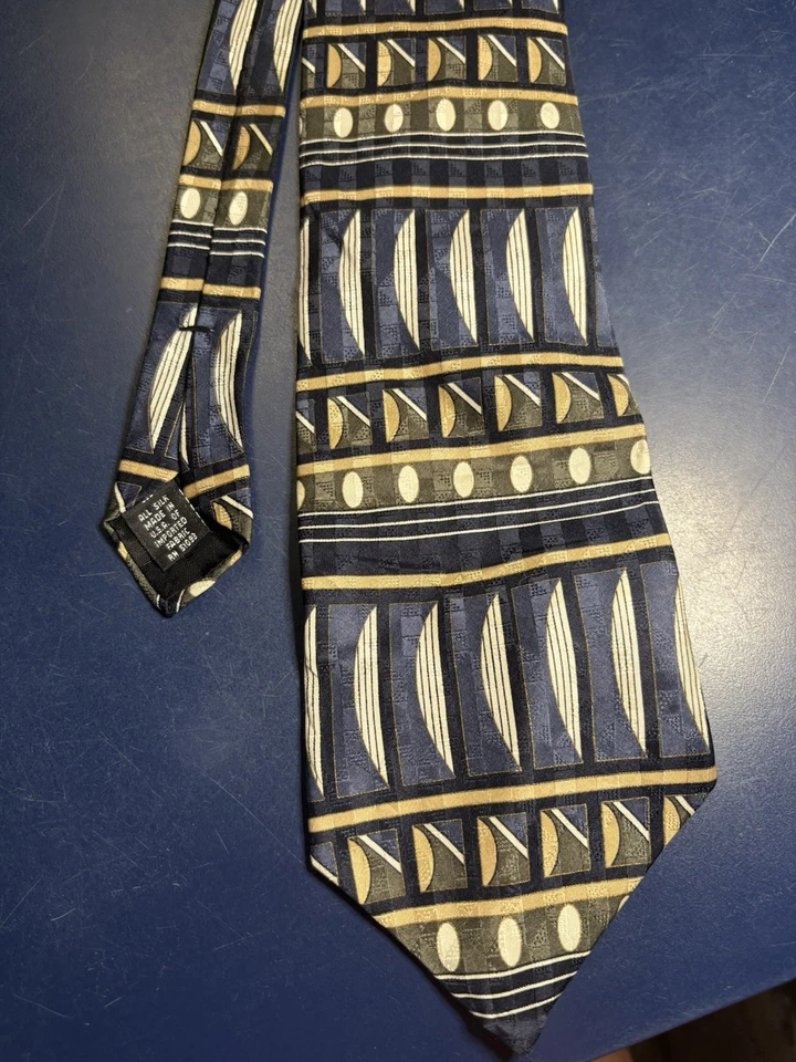 Corbata Requisitos Diseño Abstracto Azul, Verde y Negro Foto 3 de 3