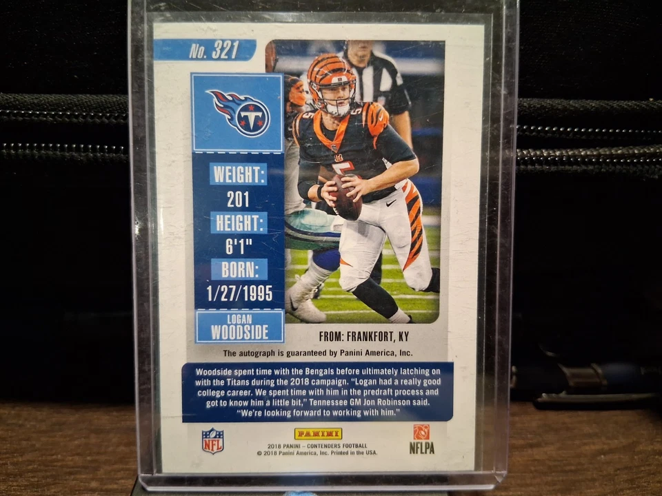 2018 Panini Contenders - Rookie Ticket Variation Logan Woodside #321 RC) - Image 2 of 2