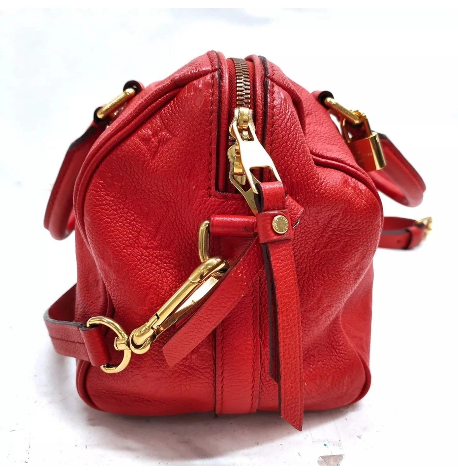 Louis Vuitton Red LV Monogram Empreiente Leather M40798 Speedy Bandouliere 25 - Image 4 of 4