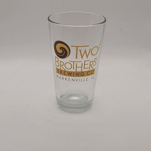 Two Brothers Brewing Co Warrenville IL Beer Company Brewery Promo Pint Glass Cup