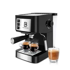 Casabrews Compact Espresso Coffee Machine w/Milk Frother, Black/Silver(Open Box)