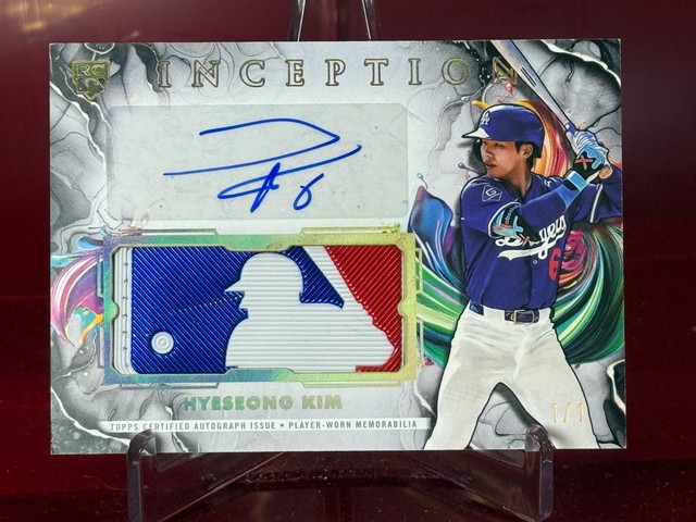 2025 Topps Inception Hyeseong Kim IAPC-HK Autogramm Patches MLB Logoman 1/1 RC