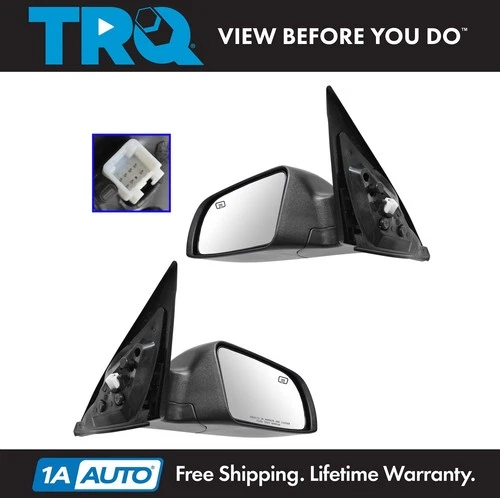 TRQ Mirrors Power Heated LED Turn Signal Smooth Black Pair Set for 07-12 Altima