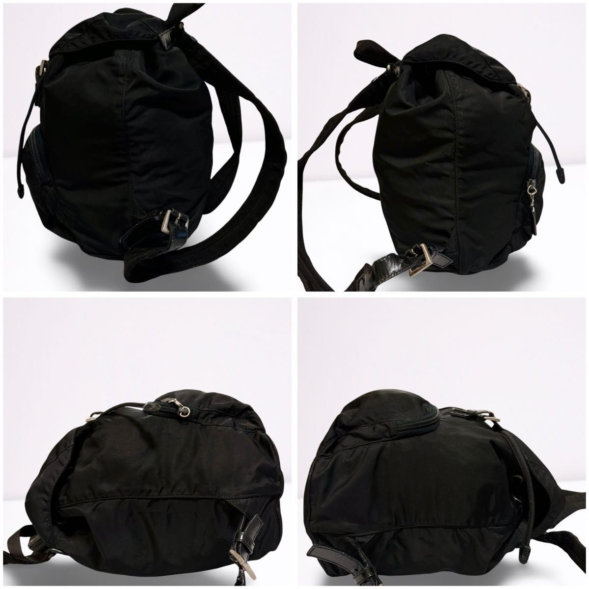 PRADA backpack triangular logo black nylon unisex… - image 6