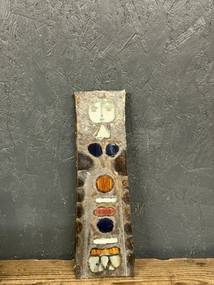 Vintage Wye Keramik Wandrelief - Adam Dworski Welsh Studio Pottery - 31 cm x 10 cm