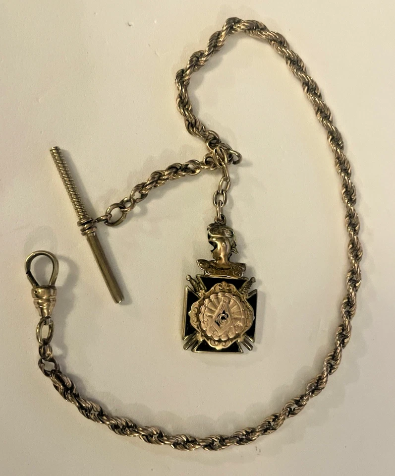 Reloj de colección lleno de oro caballeros templarios tren tren tren llavero con cadena🌺🌺 Foto 4 de 4