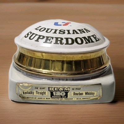 Jim Beam Louisiana Superdome Decanter Empty Whiskey Bottle 1975 Vintage 