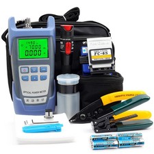 FTTH Fiber Optic Cable Cold Connect Tools Kit Bag w Visual Fault Locator FC-6...