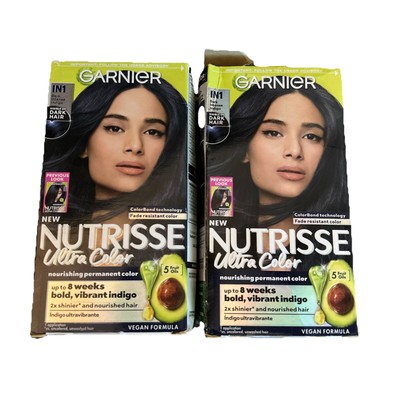 Garnier Nutrisse Hair Color IN1 DARK INTENSE INDIGO Permanent Hair Color-2 Pack!