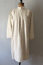 Antique 1800s Men's Homespun Linen Pullover Shirt Gussets