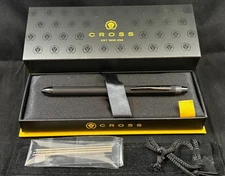 CROSS TECH3+ PVD BLACK MULTI-FUNCTION BLACK RED INK PENCIL & STYLUS ERASER 90-19