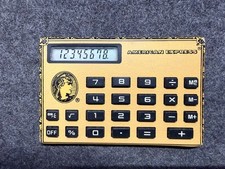 Vintage AMERICAN EXPRESS Gold Credit Card Calculator New Battery Tested Working