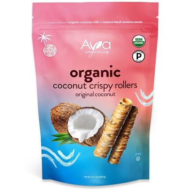Ava Organics Coconut Crispy Rollers, 14.1 oz   Organic Coconut Snack Rolls.