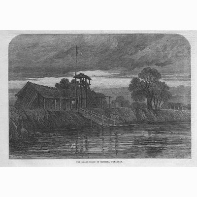 PARAGUAY Das Wachhaus bei Humaita - antiker Druck 1864