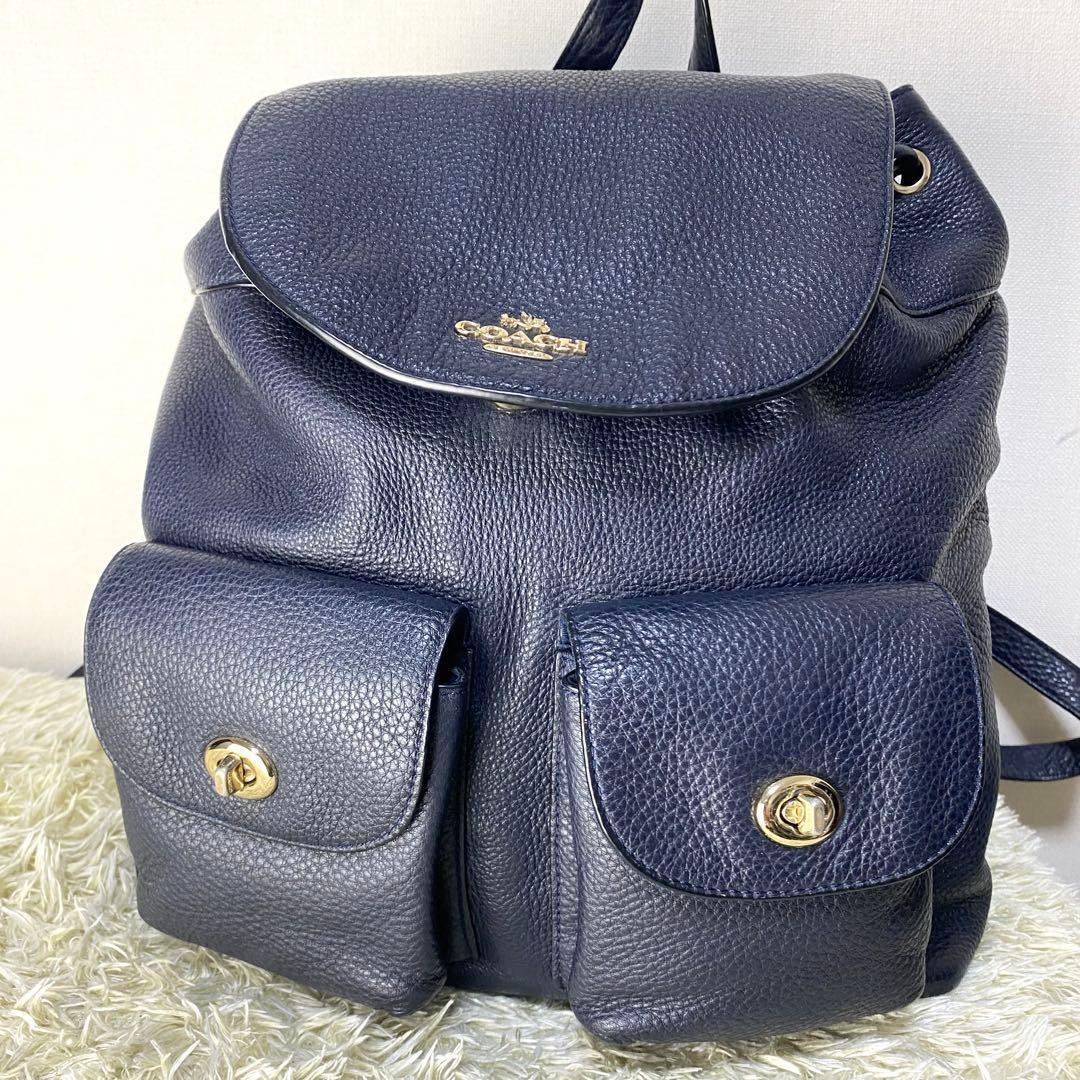 Condition COACH Pebbled Billy Backpack Large Capa… - image 2
