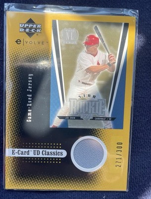2001 Upper Deck Evolution E-Card Classics Jerseys /300 JD Drew #ECJ13
