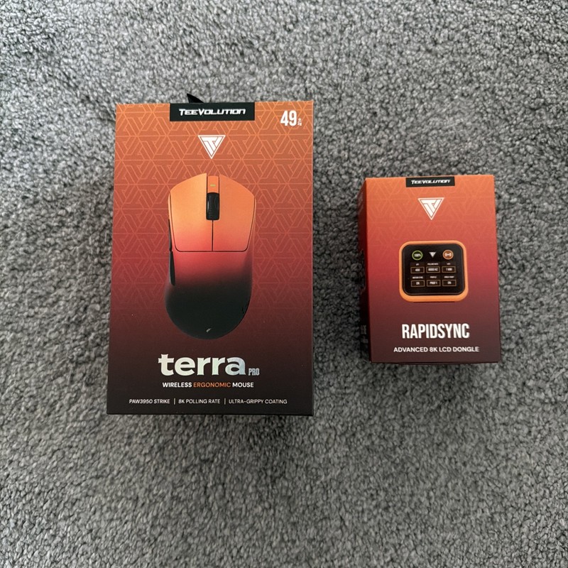 Teevolution Terra Pro Inferno Orange Gaming Mouse - 49g Lightweight 8K DONGLE