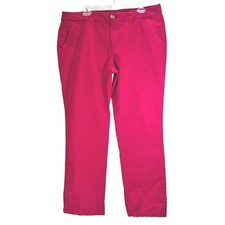 Tommy Hilfiger Women Magenta Berry Pink Chino Pants Size 16 Straight Leg Casual