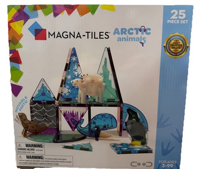 #ad Magna Tiles Arctic Animals 25 Piece Set 3D magnetic building tiles Clear Colo $26.95