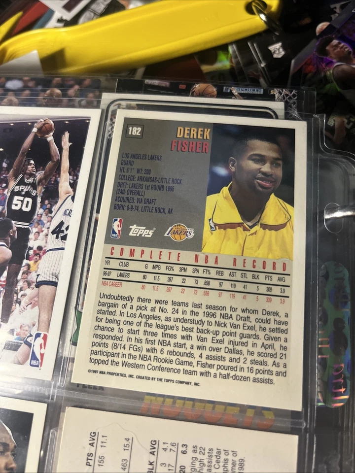 1997-98 Topps Derek Fisher #182 Los Angeles Lakers - Image 2 of 2