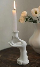 Jonathan Adler Hand Candle holder White 7.0" / 18cm Modern Interior
