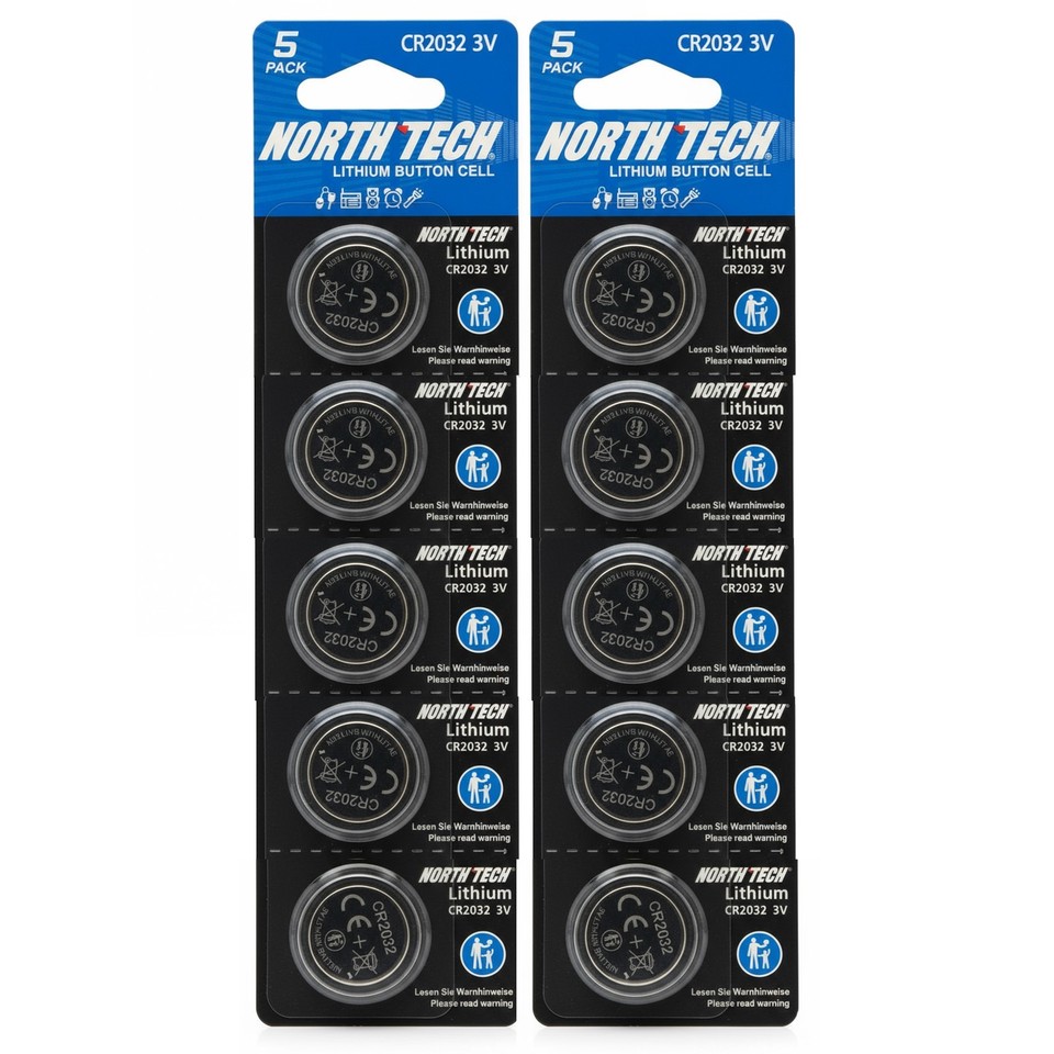 10x CR2032 Lithium-Batterien – 3V, Bulk-Verpackun Produktbild-Vorschau 2