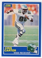 1989 Score Cris Carter Rookie #72 Eagles
