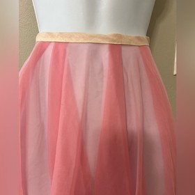 Vintage Betty Dain Sheer Pink Lace Apron Skirt Lingerie | One Size