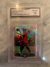 2014 Topps Chrome Mini Refractor Derek Carr Rookie Card #115 GMA 10. rookie card picture
