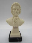 17cm WOLFGANG AMADEUS MOZART RESIN OR BAKELITE BUST & MARBLE BASE
