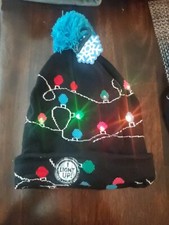 LED Christmas Hat, Light up Christmas Tree Unisex Knitted Beanie Holiday New