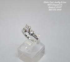 14kt White Gold Princess Cut Diamond Engagement Ring TCW:1ct 
