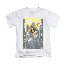 POWER RANGERS WHITE RANGER DECO Toddler  Boy Graphic Tee Shirt 2T 3T 4T 4 5-6 7